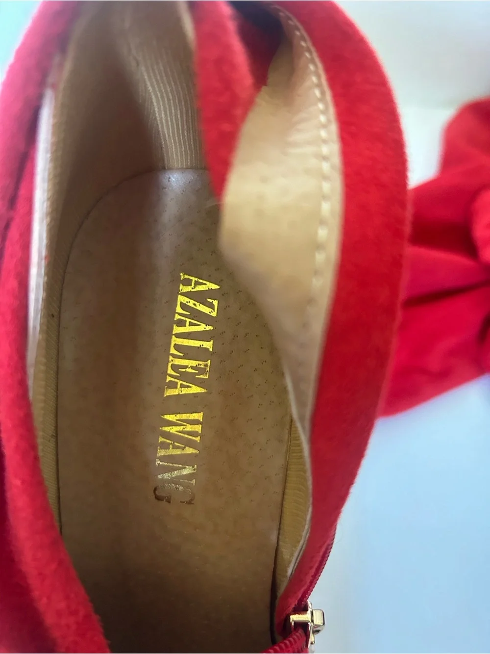Azalea Wang Taytay Red Thigh High Stretch Stiletto Boot Pants Size 9